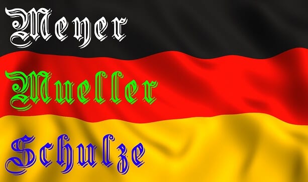 What are the 10 most common surnames in Germany?