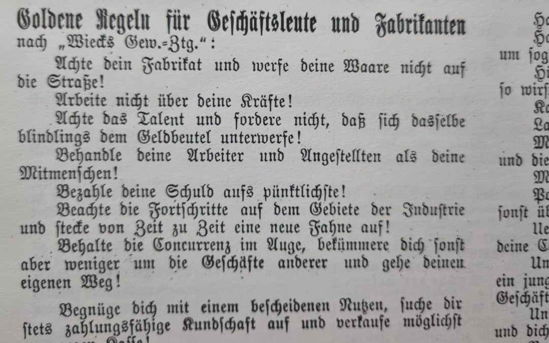Germany’s 31 Golden Rules for Businessmen and Factory Owners of the 19th Century